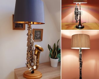 Custom Crafted Lamps: Unique Saxophone, Trumpet, Cornet, and Clarinet Lamps