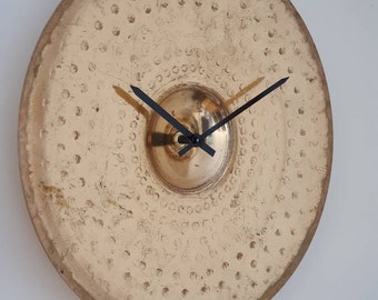 Cymbal wall clock 14", gold, upcycled, Zildjian