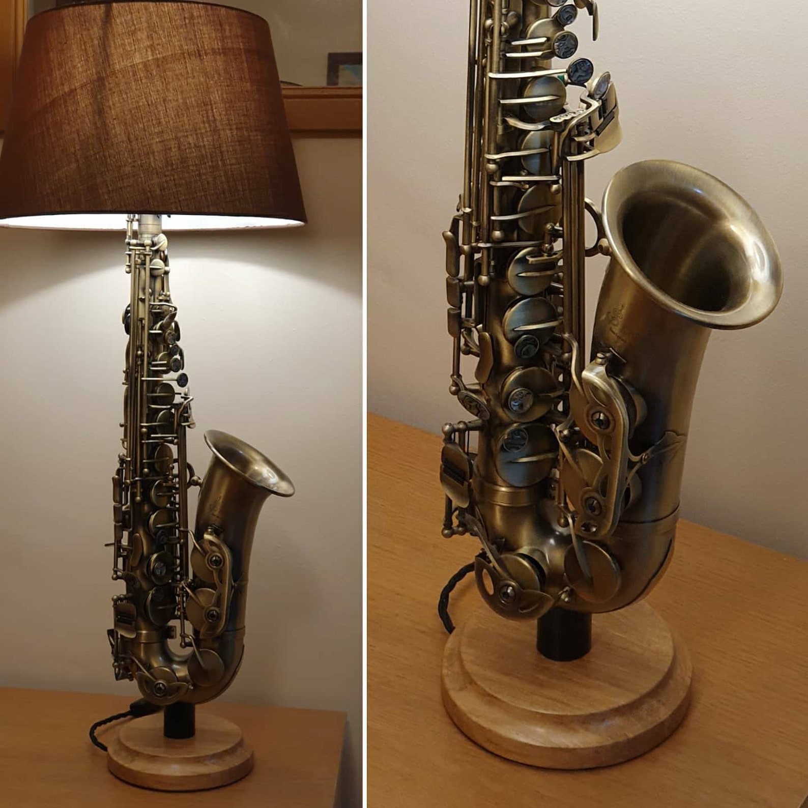 Saxophone Lamps Alto Gold Silver Black White Satin Etsy UK