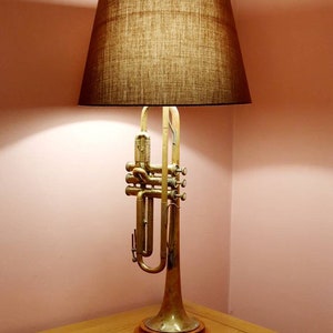 Custom Crafted Lamps: Unique Saxophone, Trumpet, Cornet, and Clarinet Lamps Trumpet (upcycled)