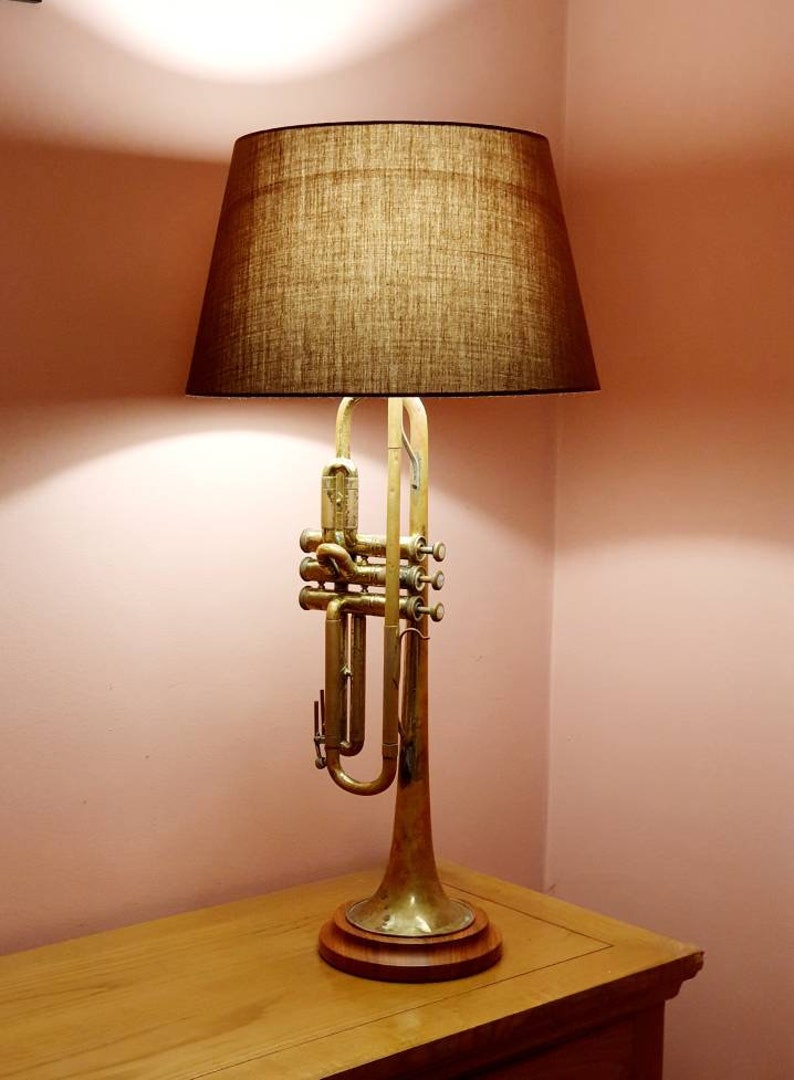 Custom Crafted Lamps: Unique Saxophone, Trumpet, Cornet, and Clarinet Lamps Trumpet (upcycled)