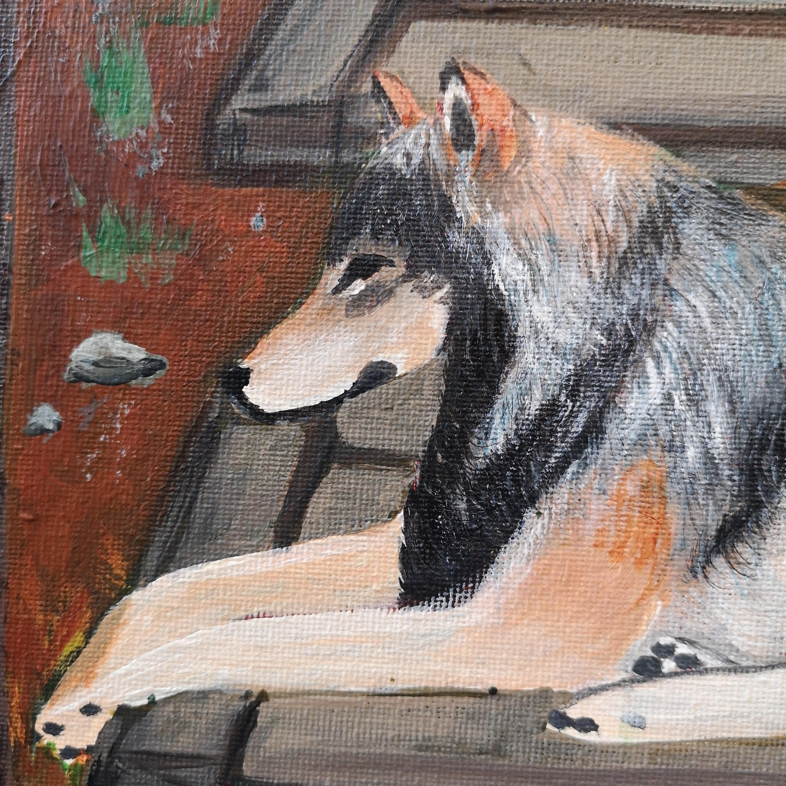 オオカミ - オリジナルアクリル画 - Etsy 日本