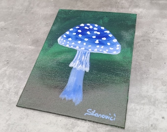 Blue mushroom- original acrylic painting