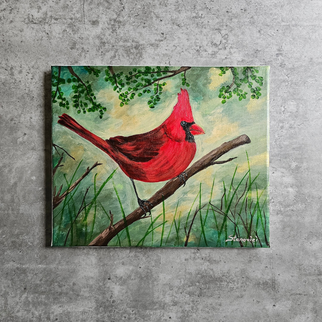 Cardinal- Original Acrylic Painting - Etsy