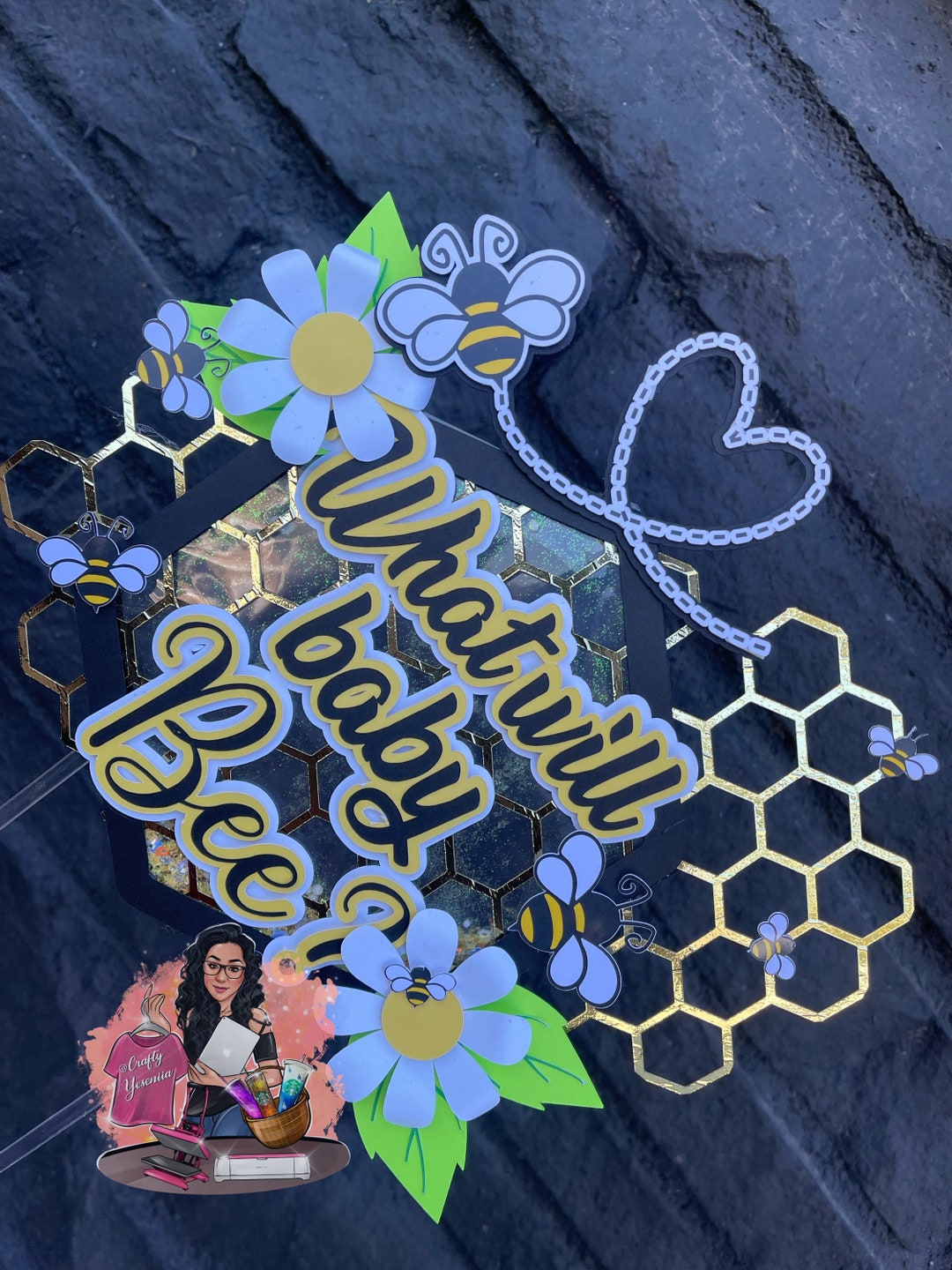 What Will Baby Bee Cake Topper Gender Reveal Bee Theme Etsy