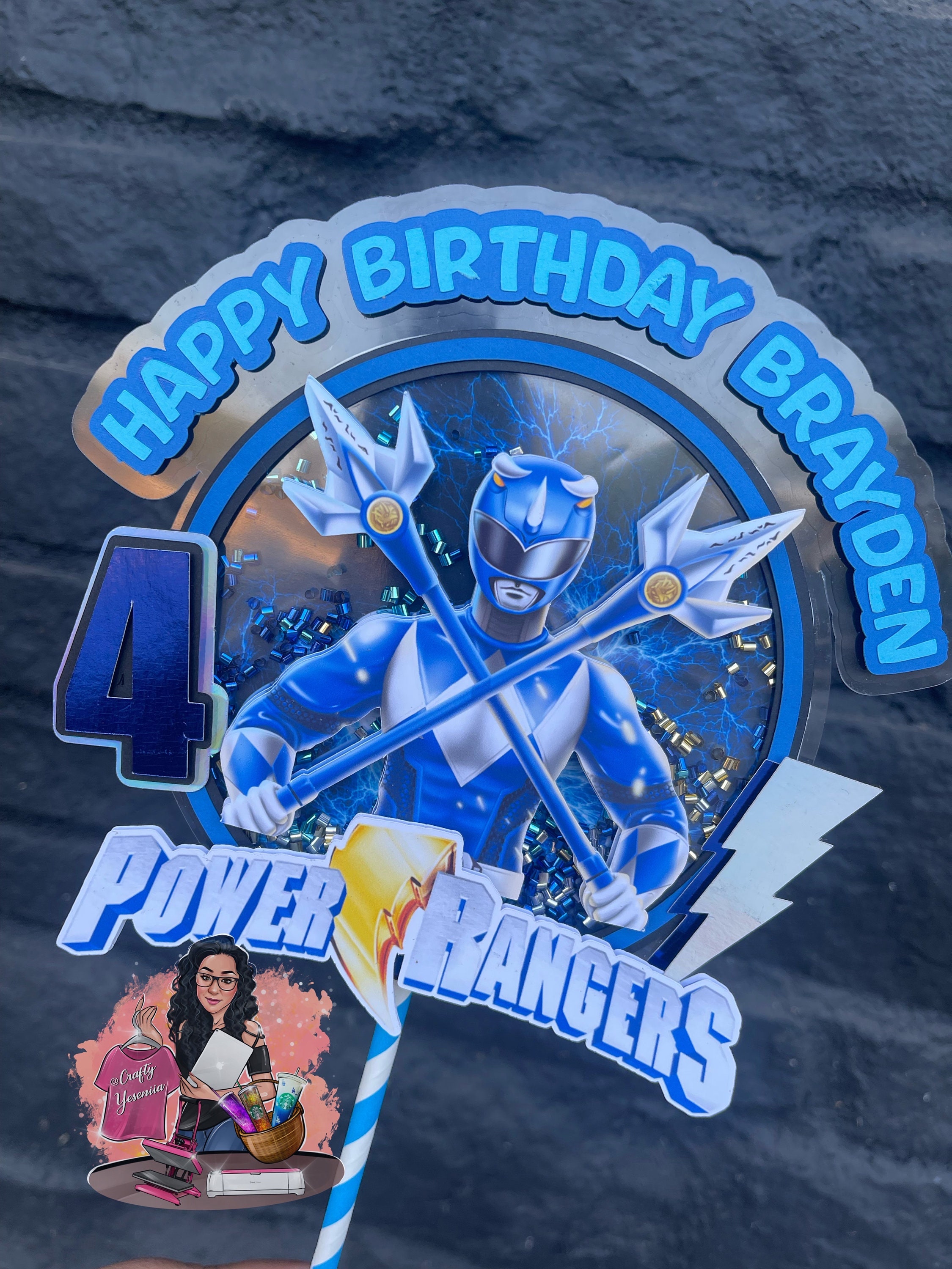 Topper Power Renger Power Cake Topper, Ranger Cake Topper, Personalized, Shaker Cake Topper ...