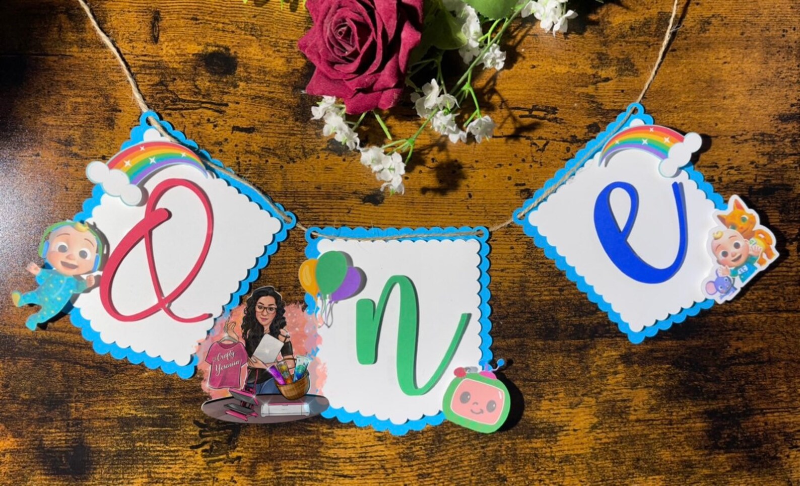 One Cocomelon Birthday Banner Sign Baby JJ high chair | Etsy