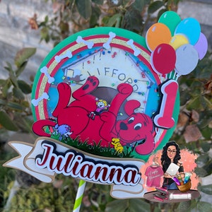 Clifford cake topper, Clifford the big red dog party, birthday cake topper,