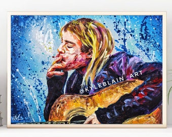 Kurt Corbain Nirvana Iconic A3 Art Print - By Kyle Blain Art