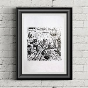 Oasis Definitely Maybe Custom Limited Art Print A3 - Hand Signed and Numbered by Kyle Blain Art 1/100
