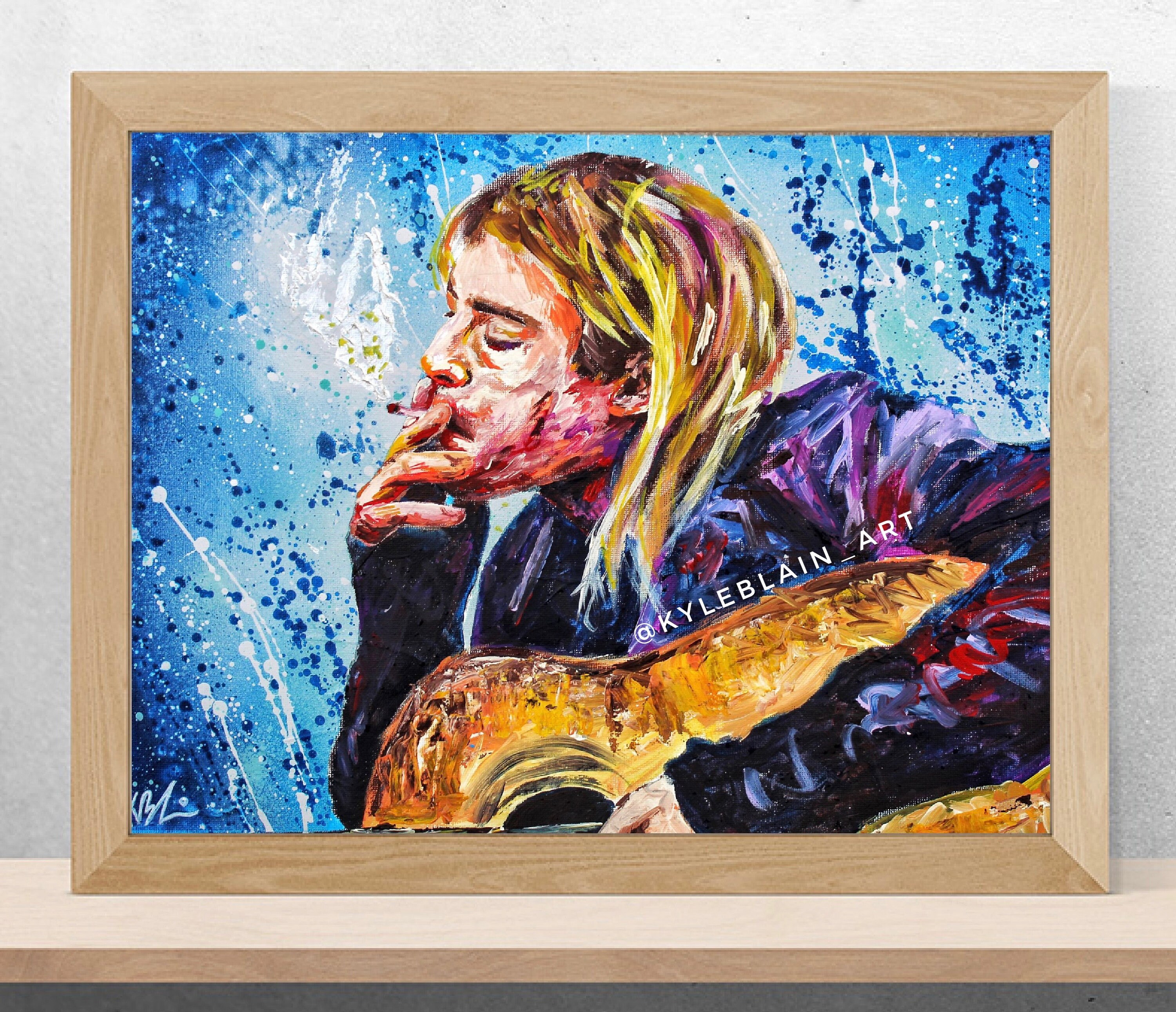Kurt Corbain Nirvana Iconic A3 Art Print by Kyle Blain Art - Etsy
