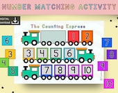 Number Matching Activity | Preschool Math Printable | Toddler Busy Binder Resource | Homeschool Quiet Time Lesson | Busy Book Counting