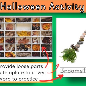 Halloween lösa delar lek höst | Halloween aktivitet utskrivbar | naturaktivitet | förskola Reggio klassrum | skogsskola idéer bild 2