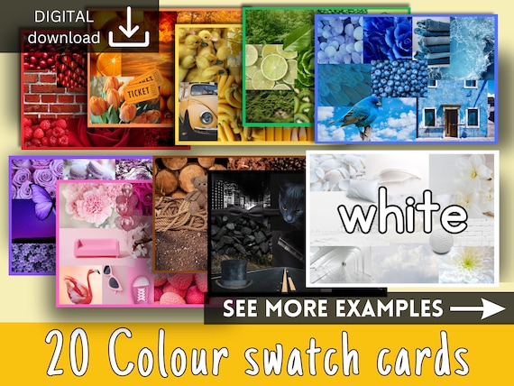 Colour swatch photo cards | Reggio Emilia classroom| digital download printable Montessori| colour matching cards toddler | sorting activity