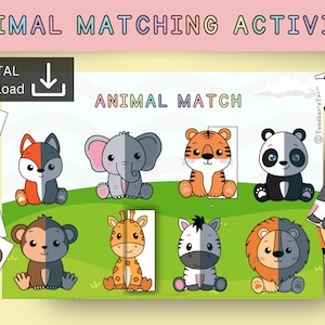 Animal Matching Game | Zoo Busy Book Printable | Educational Activity | Homeschool Worksheet | Busy Binder for Toddlers | farm sorting ideas
