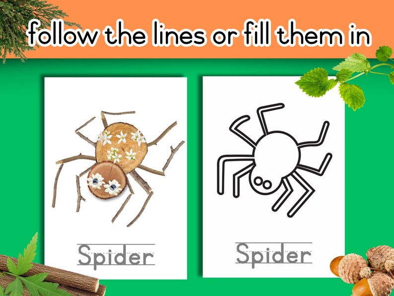 Halloween lösa delar lek höst | Halloween aktivitet utskrivbar | naturaktivitet | förskola Reggio klassrum | skogsskola idéer bild 3