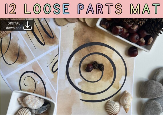 Loose Parts Play Printables | Pre-Writing Activity | Reggio inspired classroom | Preschool Activity | Montessori Learning | Pattern Play Mat