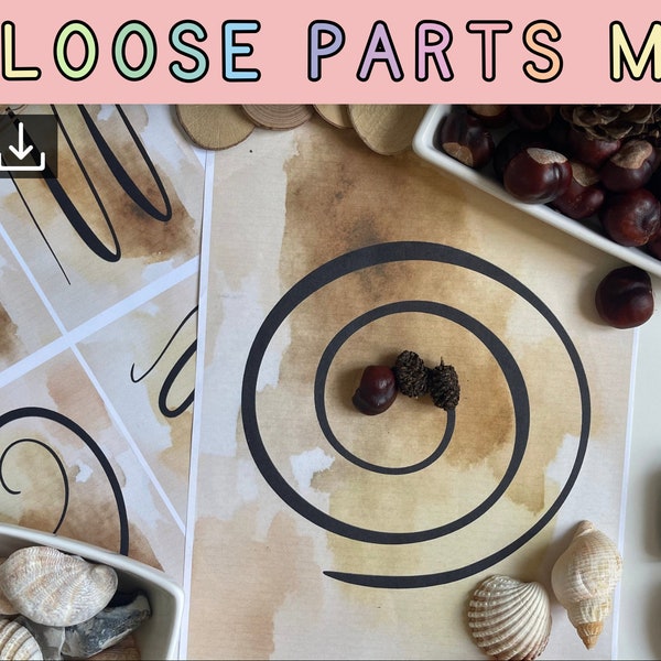 Loose Parts Play Printables | Pre-Writing Activity | Reggio inspired classroom | Preschool Activity | Montessori Learning | Pattern Play Mat