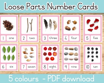 Tarjetas numéricas tarjetas de piezas sueltas 0-10 descarga digital imprimible recurso EYFS Montessori Reggio aula dominio de las matemáticas juego de piezas sueltas