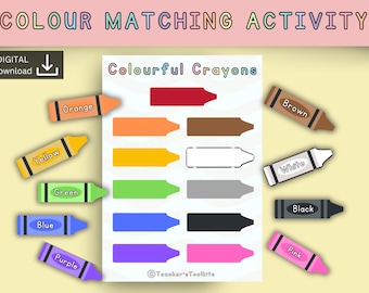Color Matching Game | Busy Book Printable | Educational Activity | Homeschool Worksheet | Busy Binder for Toddlers | colour sorting ideas