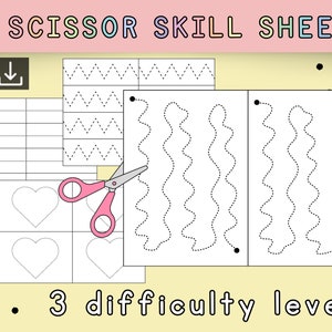 Scissor Skills for children | cutting practice preschoolers | fine motor skills activities | preschool worksheets | preschool printables