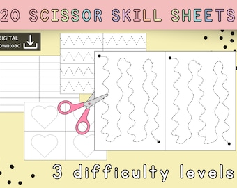 Scissor Skills for children | cutting practice preschoolers | fine motor skills activities | preschool worksheets | preschool printables