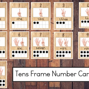 Cartes de numéro de trame de dizaines imprimables, maîtrise des mathématiques, cartes flash 0-10 affichage des ressources comptage des doigts CPA numéro grille valeur de lieu télécharger