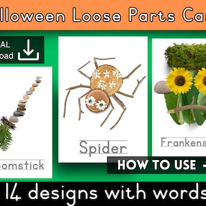 Halloween lösa delar lek höst | Halloween aktivitet utskrivbar | naturaktivitet | förskola Reggio klassrum | skogsskola idéer bild 1