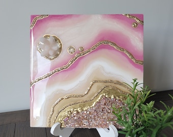 Mini Geode Wall Art Painting - House warming gift- Home Decor - Gift for her