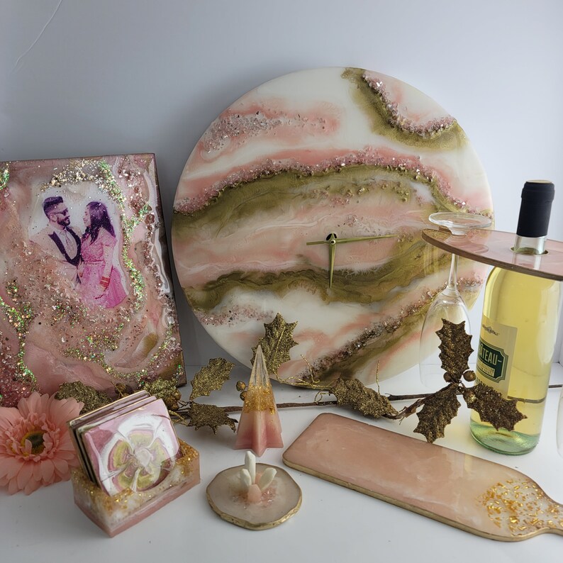 Rose Gold and Gold Home Decor Collection/set Geode Inspired Etsy