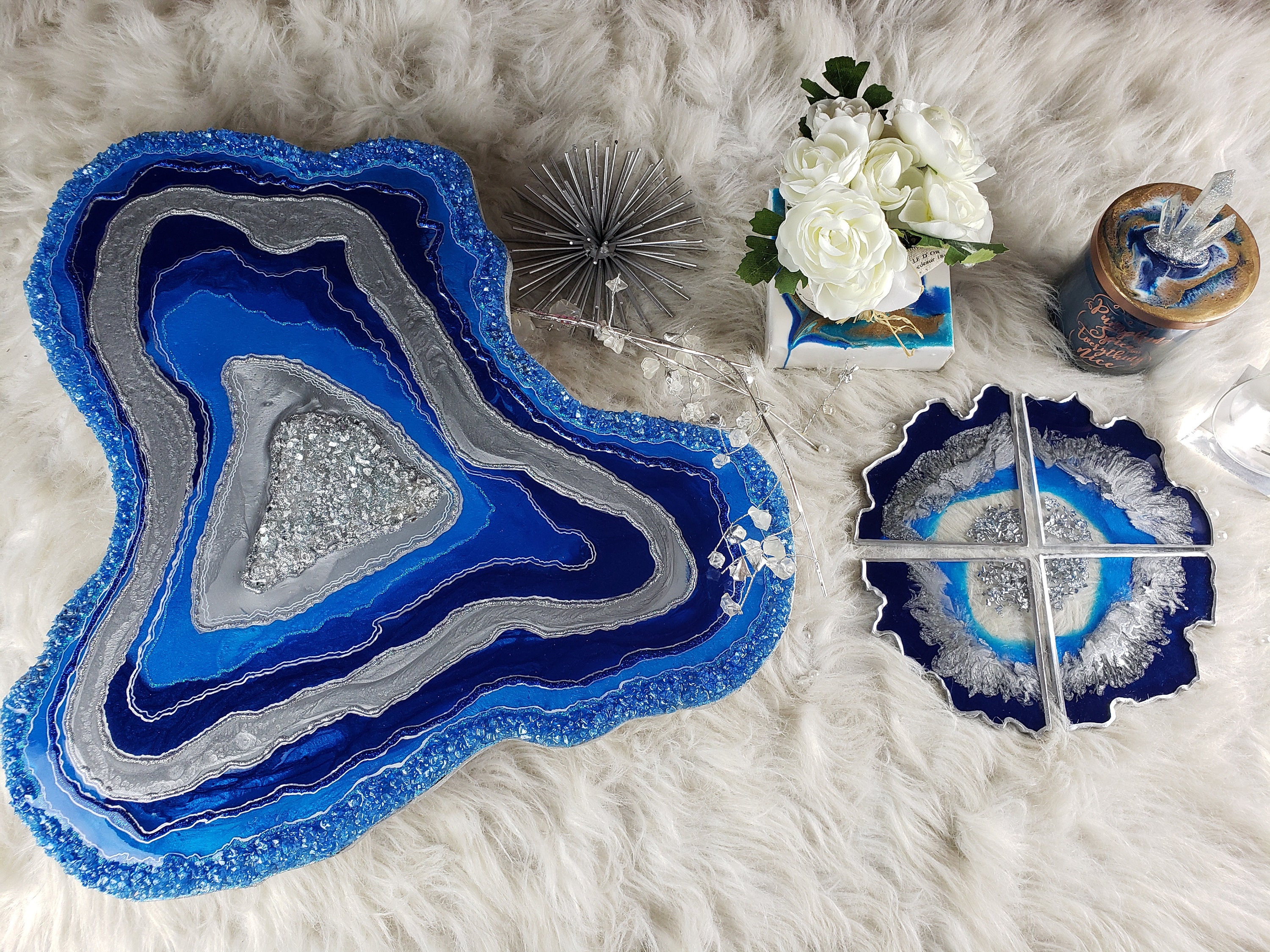 Custom Resin Geode Table Top/ Side Table / End Table / Coffee Etsy Canada