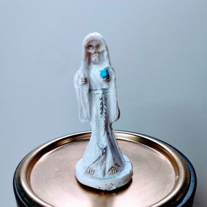Santa Muerte white statue about 3 inches