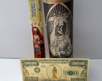 Santa Muerte Gold bundle offering package road opener abundance properity protection prepared *money drawing incense*