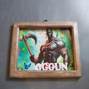 Oggun rustic frame Orisha Oggun cuardo