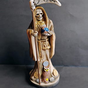 Holy death Bone 13 inch classic statue prepared Santa muerte de hueso