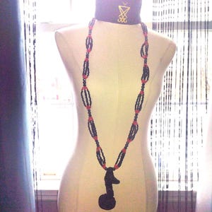 Lilith black and red  mazo necklace handmade