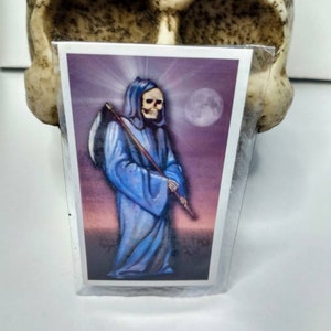 Laminowana karta modlitewna Santa Muerte dla El negocio (dla biznesu)