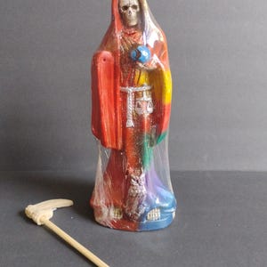 Santa muerte heilige Tod klassisch 7 farbig mit roter präpariert 33 cm