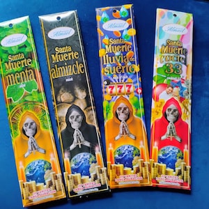 Santa muerte incense with prayer on back
