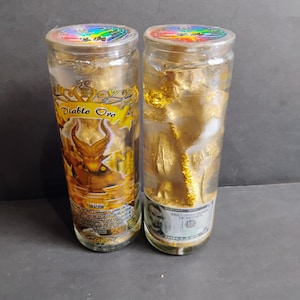 Vela ritual de gel de diabo dourado diablo oro preparada