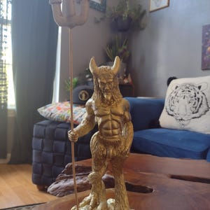 Lucifer Satan demon devil gold statue
