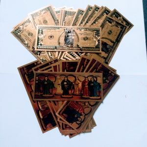 Santa muerte Golden million dollar dinero money double sided Buy more and save more.
