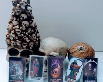 Santa Muerte laminated prayer card 1.5x3 inch