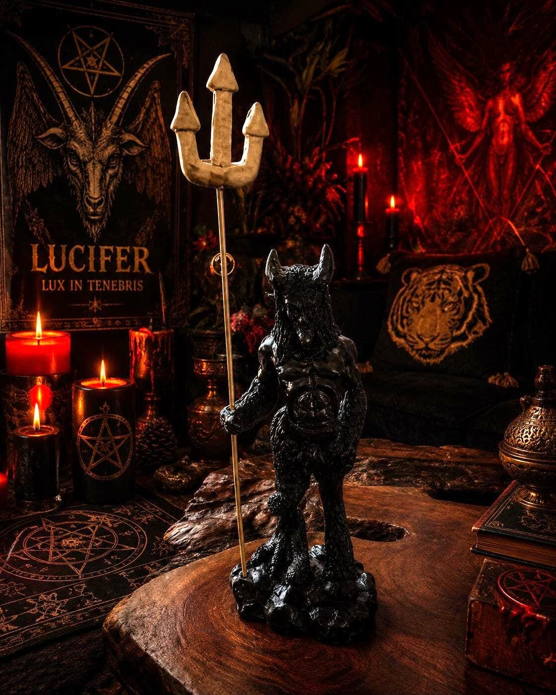 Lucifer Satan Demon Devil Black Statue - Etsy Denmark