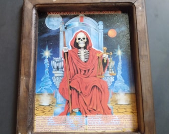 Santa muerte santa morte vermelho roja moldura rústica