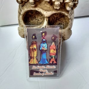La Santa Muerte ciega, sorda y muda laminated prayer card