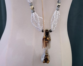 Santa muerte 6 hilos mazo bone with guadaña handmade