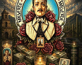JESUS MALVERDE Santo Narco saint Sinaloa marijuana money stacks