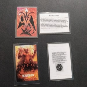 Mammon Demon devil  or Baphomet chant  cards estampas