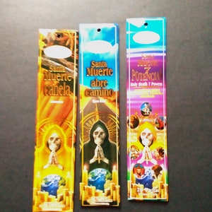 Santa Muerte incense with prayer on back